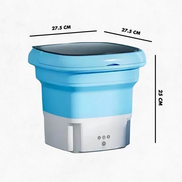 Mini Máquina de Lavar Roupa Portátil Dobrável - AZUL - Imagem 9