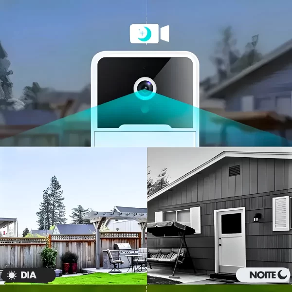 Campainha de Vídeo Sem Fio com Visão Noturna e Chamada Remota – Segurança Inteligente para Seu Lar! - Imagem 3