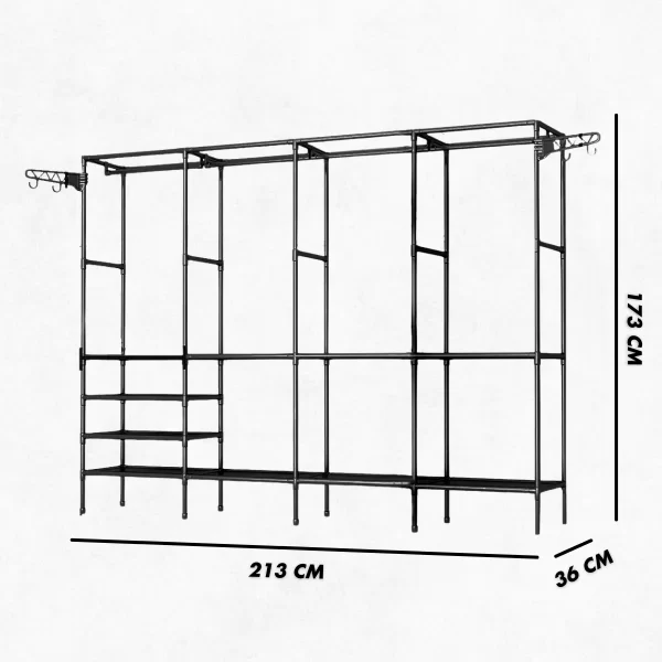 Armário Multiuso com Cabideiro Quádruplo – Organização, Estilo e Funcionalidade em um Só Produto! - Imagem 7