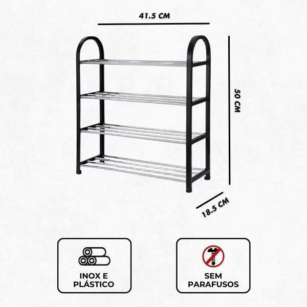 Sapateira Organizadora com 4 Prateleiras – Praticidade, Estilo e Versatilidade para Sua Casa! - Imagem 7
