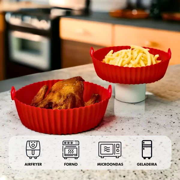 Forma de silicone reutilizável para fritadeira a ar Air Frye - Imagem 7