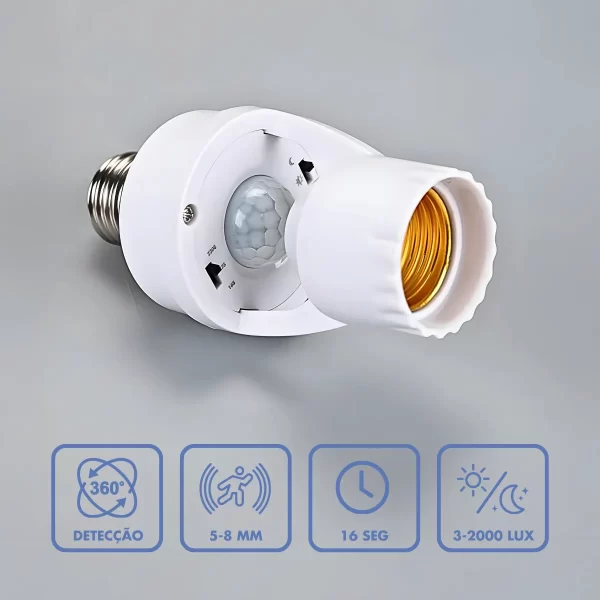 Adaptador de Soquete com Sensor de Movimento e Detector de Luz – Automação Inteligente para Iluminação - Imagem 5