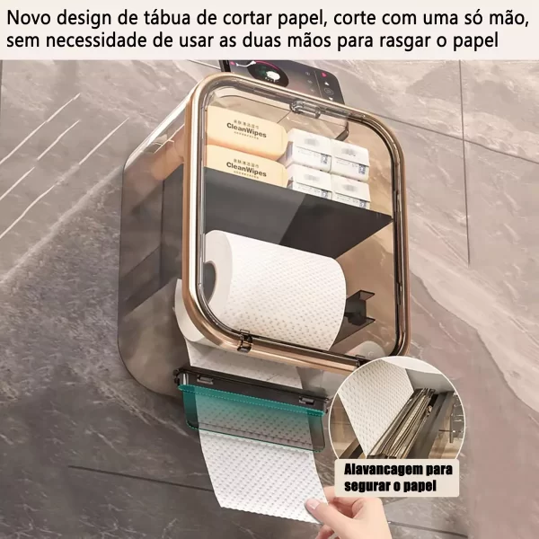 Porta Papel Higiênico com Fixação Sem Furo - Design Moderno - Imagem 7