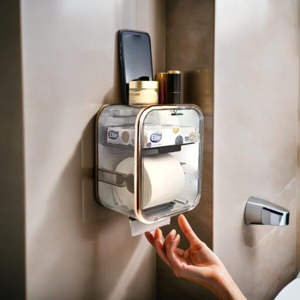 Porta Papel Higiênico com Fixação Sem Furo - Design Moderno - Imagem 2