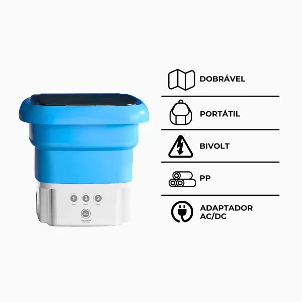 Mini Máquina de Lavar Portátil – Ideal para Roupas Delicadas e de Bebê - Imagem 10