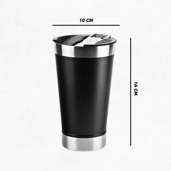 Copo Térmico Inox com Tampa e Abridor – 437ml | Bebida Gelada ou Quente por Mais Tempo! - Imagem 9